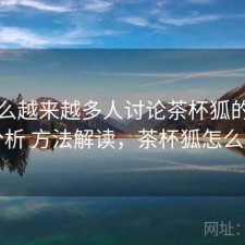 为什么越来越多人讨论茶杯狐的口碑分析 方法解读，茶杯狐怎么了