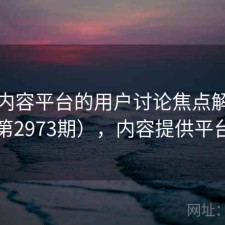 关于内容平台的用户讨论焦点解析（第2973期），内容提供平台