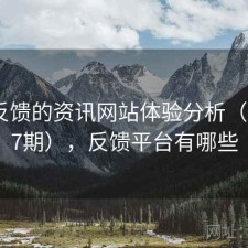 基于反馈的资讯网站体验分析（第4607期），反馈平台有哪些