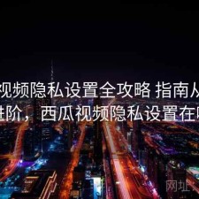 西瓜视频隐私设置全攻略 指南从入门到进阶，西瓜视频隐私设置在哪里
