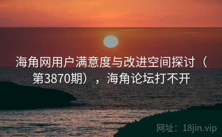 海角网用户满意度与改进空间探讨（第3870期），海角论坛打不开  第2张